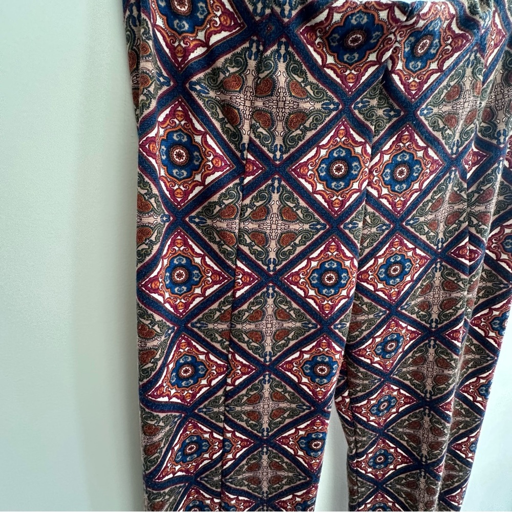 Geometric Patterned Boho Flared Pants - image 4